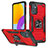Custodia Silicone e Plastica Opaca Cover con Magnetico Anello Supporto MQ1 per Samsung Galaxy M52 5G Rosso