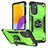 Custodia Silicone e Plastica Opaca Cover con Magnetico Anello Supporto MQ1 per Samsung Galaxy M52 5G Verde