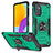 Custodia Silicone e Plastica Opaca Cover con Magnetico Anello Supporto MQ1 per Samsung Galaxy M52 5G Verde Notte