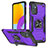 Custodia Silicone e Plastica Opaca Cover con Magnetico Anello Supporto MQ1 per Samsung Galaxy M52 5G Viola