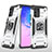 Custodia Silicone e Plastica Opaca Cover con Magnetico Anello Supporto MQ1 per Samsung Galaxy M80S Argento