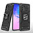 Custodia Silicone e Plastica Opaca Cover con Magnetico Anello Supporto MQ1 per Samsung Galaxy M80S Nero