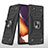 Custodia Silicone e Plastica Opaca Cover con Magnetico Anello Supporto MQ1 per Samsung Galaxy Note 20 5G