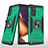 Custodia Silicone e Plastica Opaca Cover con Magnetico Anello Supporto MQ1 per Samsung Galaxy Note 20 5G Verde Notte