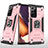 Custodia Silicone e Plastica Opaca Cover con Magnetico Anello Supporto MQ1 per Samsung Galaxy Note 20 Ultra 5G Oro Rosa