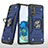 Custodia Silicone e Plastica Opaca Cover con Magnetico Anello Supporto MQ1 per Samsung Galaxy S20 5G Blu