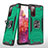 Custodia Silicone e Plastica Opaca Cover con Magnetico Anello Supporto MQ1 per Samsung Galaxy S20 FE (2022) 5G Verde Notte