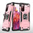 Custodia Silicone e Plastica Opaca Cover con Magnetico Anello Supporto MQ1 per Samsung Galaxy S20 FE 5G Oro Rosa