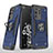 Custodia Silicone e Plastica Opaca Cover con Magnetico Anello Supporto MQ1 per Samsung Galaxy S20 Ultra Blu