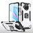 Custodia Silicone e Plastica Opaca Cover con Magnetico Anello Supporto MQ1 per Xiaomi Mi 10T Lite 5G Argento