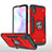 Custodia Silicone e Plastica Opaca Cover con Magnetico Anello Supporto MQ1 per Xiaomi Redmi 9AT Rosso