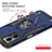 Custodia Silicone e Plastica Opaca Cover con Magnetico Anello Supporto MQ1 per Xiaomi Redmi Note 11E 5G