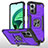 Custodia Silicone e Plastica Opaca Cover con Magnetico Anello Supporto MQ1 per Xiaomi Redmi Note 11E 5G Viola