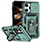 Custodia Silicone e Plastica Opaca Cover con Magnetico Anello Supporto MQ2 per Apple iPhone 14 Pro