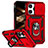 Custodia Silicone e Plastica Opaca Cover con Magnetico Anello Supporto MQ2 per Apple iPhone 14 Pro Rosso