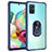 Custodia Silicone e Plastica Opaca Cover con Magnetico Anello Supporto MQ2 per Samsung Galaxy A71 5G Blu