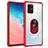 Custodia Silicone e Plastica Opaca Cover con Magnetico Anello Supporto MQ2 per Samsung Galaxy M80S Rosso