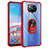 Custodia Silicone e Plastica Opaca Cover con Magnetico Anello Supporto MQ2 per Xiaomi Poco X3 Pro Rosso