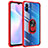 Custodia Silicone e Plastica Opaca Cover con Magnetico Anello Supporto MQ2 per Xiaomi Redmi 9i Rosso