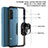 Custodia Silicone e Plastica Opaca Cover con Magnetico Anello Supporto MQ2 per Xiaomi Redmi Note 9