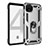 Custodia Silicone e Plastica Opaca Cover con Magnetico Anello Supporto MQ3 per Google Pixel 4 Argento