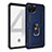Custodia Silicone e Plastica Opaca Cover con Magnetico Anello Supporto MQ3 per Google Pixel 4 Blu