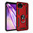 Custodia Silicone e Plastica Opaca Cover con Magnetico Anello Supporto MQ3 per Google Pixel 4 XL Rosso