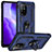 Custodia Silicone e Plastica Opaca Cover con Magnetico Anello Supporto MQ3 per Oppo A95 5G Blu