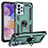 Custodia Silicone e Plastica Opaca Cover con Magnetico Anello Supporto MQ3 per Samsung Galaxy A23 5G Verde