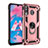Custodia Silicone e Plastica Opaca Cover con Magnetico Anello Supporto MQ3 per Samsung Galaxy A40s Oro Rosa
