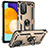 Custodia Silicone e Plastica Opaca Cover con Magnetico Anello Supporto MQ3 per Samsung Galaxy A52 5G Oro