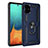 Custodia Silicone e Plastica Opaca Cover con Magnetico Anello Supporto MQ3 per Samsung Galaxy A71 5G Blu