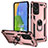 Custodia Silicone e Plastica Opaca Cover con Magnetico Anello Supporto MQ3 per Samsung Galaxy A73 5G Oro Rosa