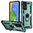Custodia Silicone e Plastica Opaca Cover con Magnetico Anello Supporto MQ3 per Samsung Galaxy A73 5G Verde