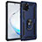 Custodia Silicone e Plastica Opaca Cover con Magnetico Anello Supporto MQ3 per Samsung Galaxy A81 Blu