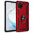 Custodia Silicone e Plastica Opaca Cover con Magnetico Anello Supporto MQ3 per Samsung Galaxy A81 Rosso