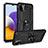 Custodia Silicone e Plastica Opaca Cover con Magnetico Anello Supporto MQ3 per Samsung Galaxy F42 5G