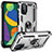 Custodia Silicone e Plastica Opaca Cover con Magnetico Anello Supporto MQ3 per Samsung Galaxy F52 5G