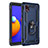 Custodia Silicone e Plastica Opaca Cover con Magnetico Anello Supporto MQ3 per Samsung Galaxy M01 Core Blu