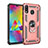 Custodia Silicone e Plastica Opaca Cover con Magnetico Anello Supporto MQ3 per Samsung Galaxy M20