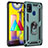 Custodia Silicone e Plastica Opaca Cover con Magnetico Anello Supporto MQ3 per Samsung Galaxy M21s