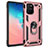 Custodia Silicone e Plastica Opaca Cover con Magnetico Anello Supporto MQ3 per Samsung Galaxy S10 Lite Oro Rosa
