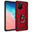 Custodia Silicone e Plastica Opaca Cover con Magnetico Anello Supporto MQ3 per Samsung Galaxy S10 Lite Rosso
