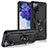 Custodia Silicone e Plastica Opaca Cover con Magnetico Anello Supporto MQ3 per Samsung Galaxy S20 Lite 5G Nero