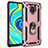 Custodia Silicone e Plastica Opaca Cover con Magnetico Anello Supporto MQ3 per Xiaomi Poco M2 Pro Oro Rosa