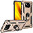 Custodia Silicone e Plastica Opaca Cover con Magnetico Anello Supporto MQ3 per Xiaomi Poco X3 NFC Oro