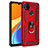 Custodia Silicone e Plastica Opaca Cover con Magnetico Anello Supporto MQ3 per Xiaomi Redmi 9 India