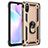 Custodia Silicone e Plastica Opaca Cover con Magnetico Anello Supporto MQ3 per Xiaomi Redmi 9A Oro