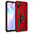 Custodia Silicone e Plastica Opaca Cover con Magnetico Anello Supporto MQ3 per Xiaomi Redmi 9A Rosso