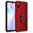 Custodia Silicone e Plastica Opaca Cover con Magnetico Anello Supporto MQ3 per Xiaomi Redmi 9AT Rosso